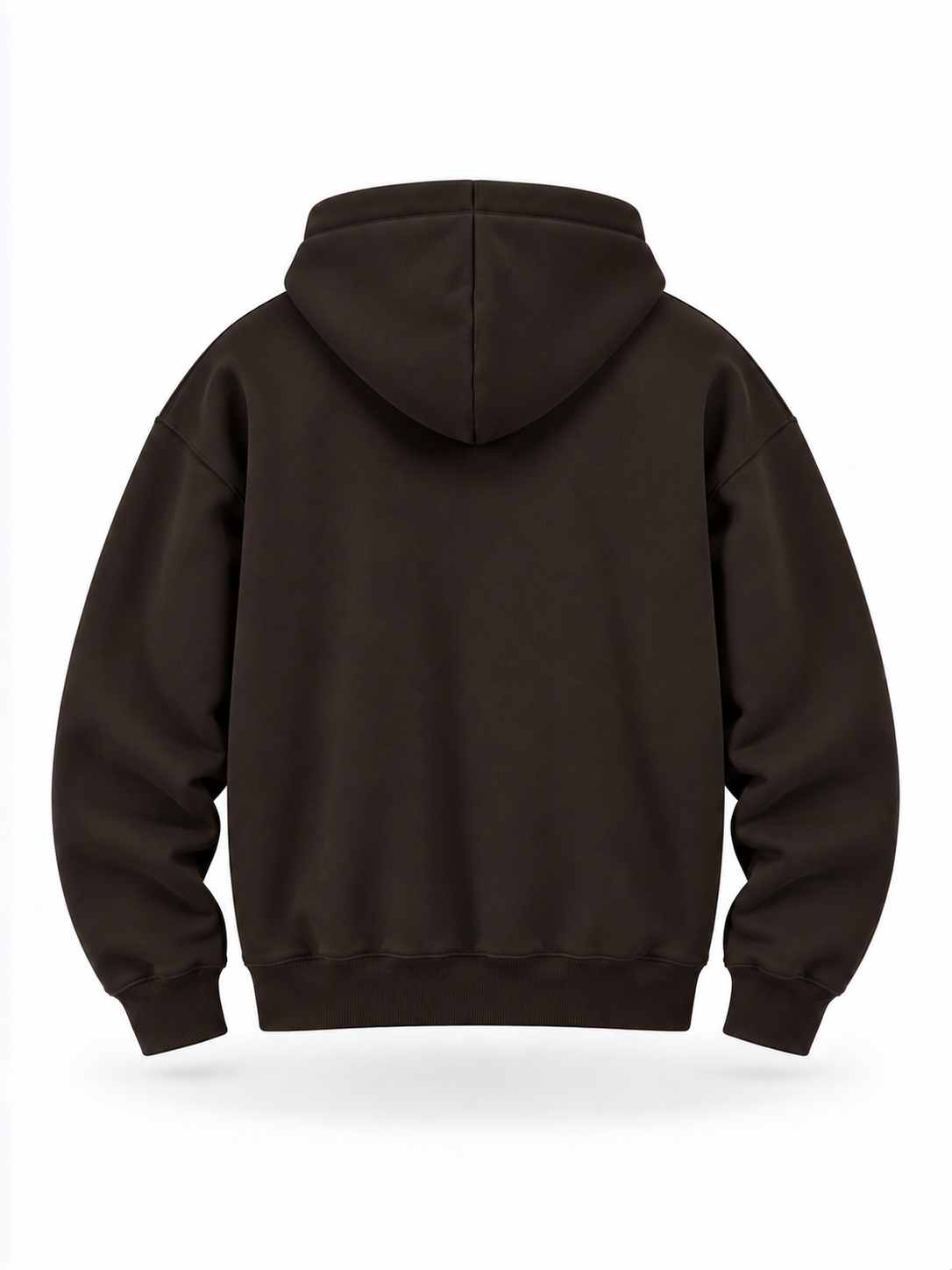 Urban zipped hoodie dark brown