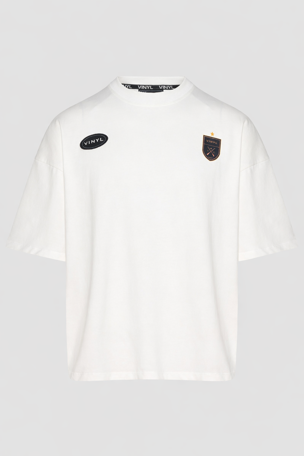Vinyl T-shirt with white print cotton regular fit - golden aura t-shirt - limited edition