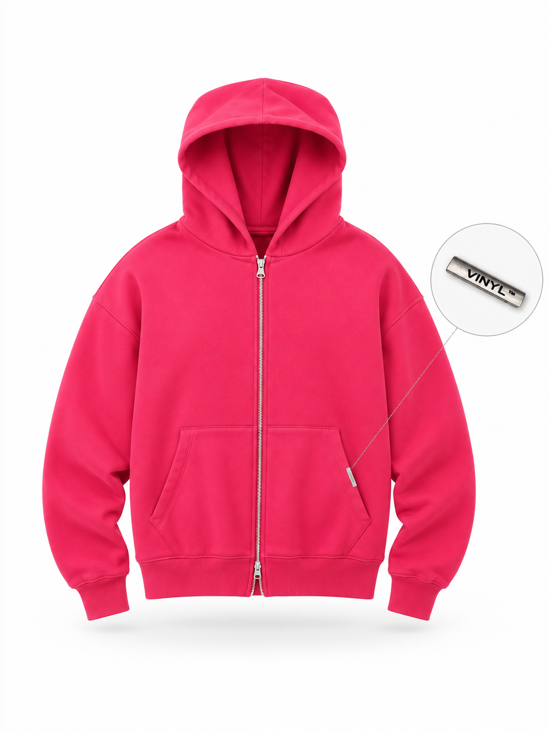 Urban zipped hoodie coral pink woman