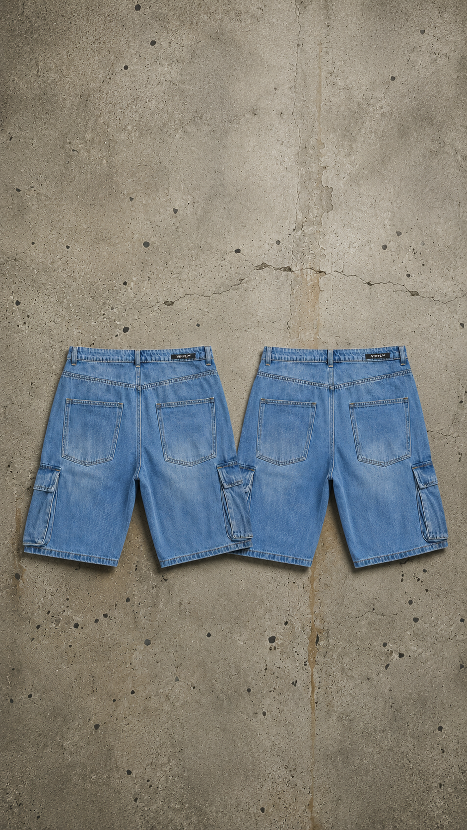 Vinyl cargo shorts khaki cotton regular fit men's
