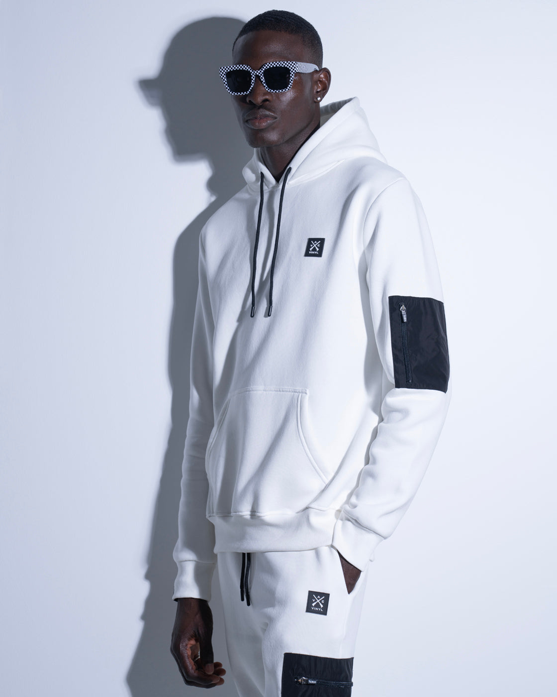 Vinyl φουτερ λευκο cotton regular fit ανδρικο