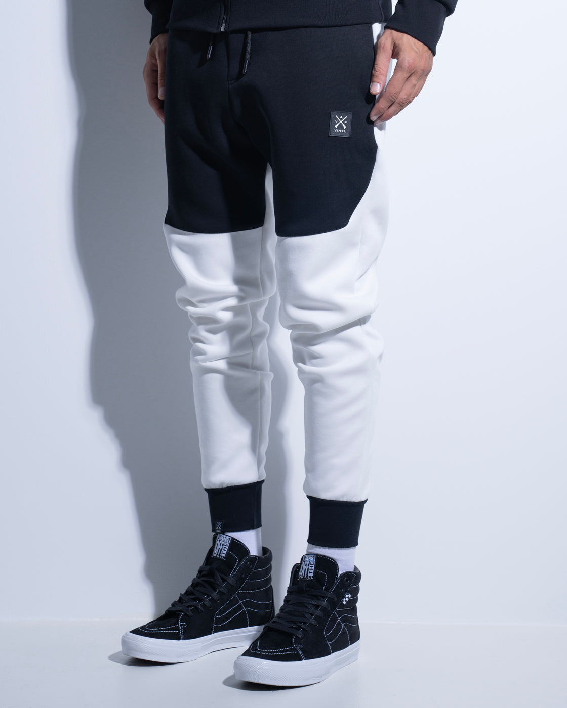 Vinyl φορμα τεχνικο φουτερ λευκο/μαυρο polyester regular fit ανδρικη