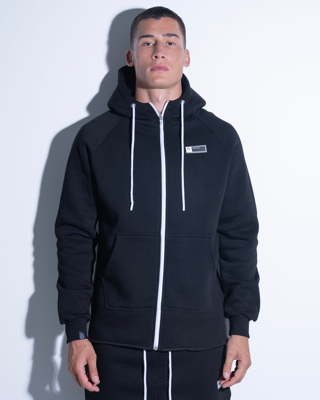 Vinyl ζακετα μαυρη cotton regular fit ανδρικη