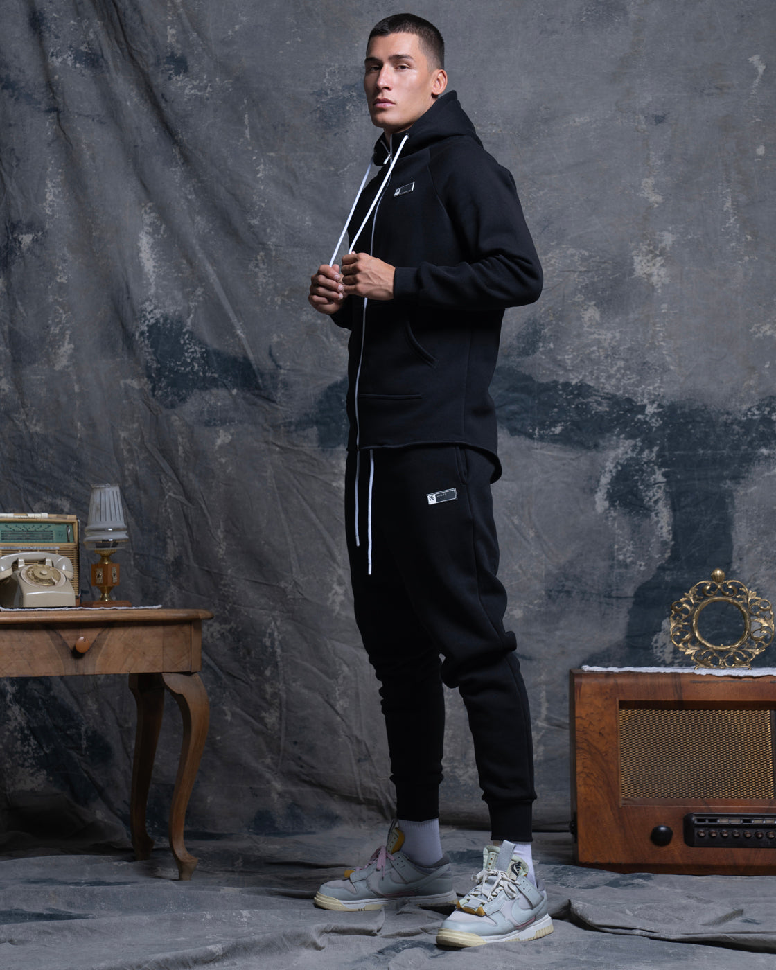 Vinyl ζακετα μαυρη cotton regular fit ανδρικη