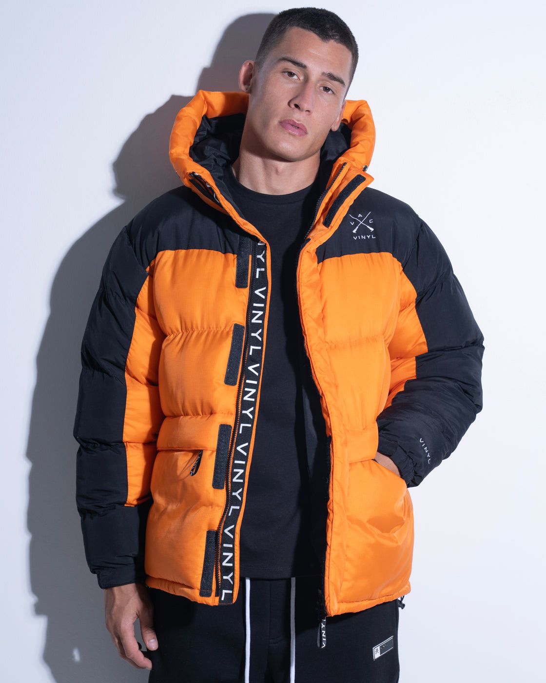 Vinyl μπουφαν πορτοκαλι polyester regular fit ανδρικο