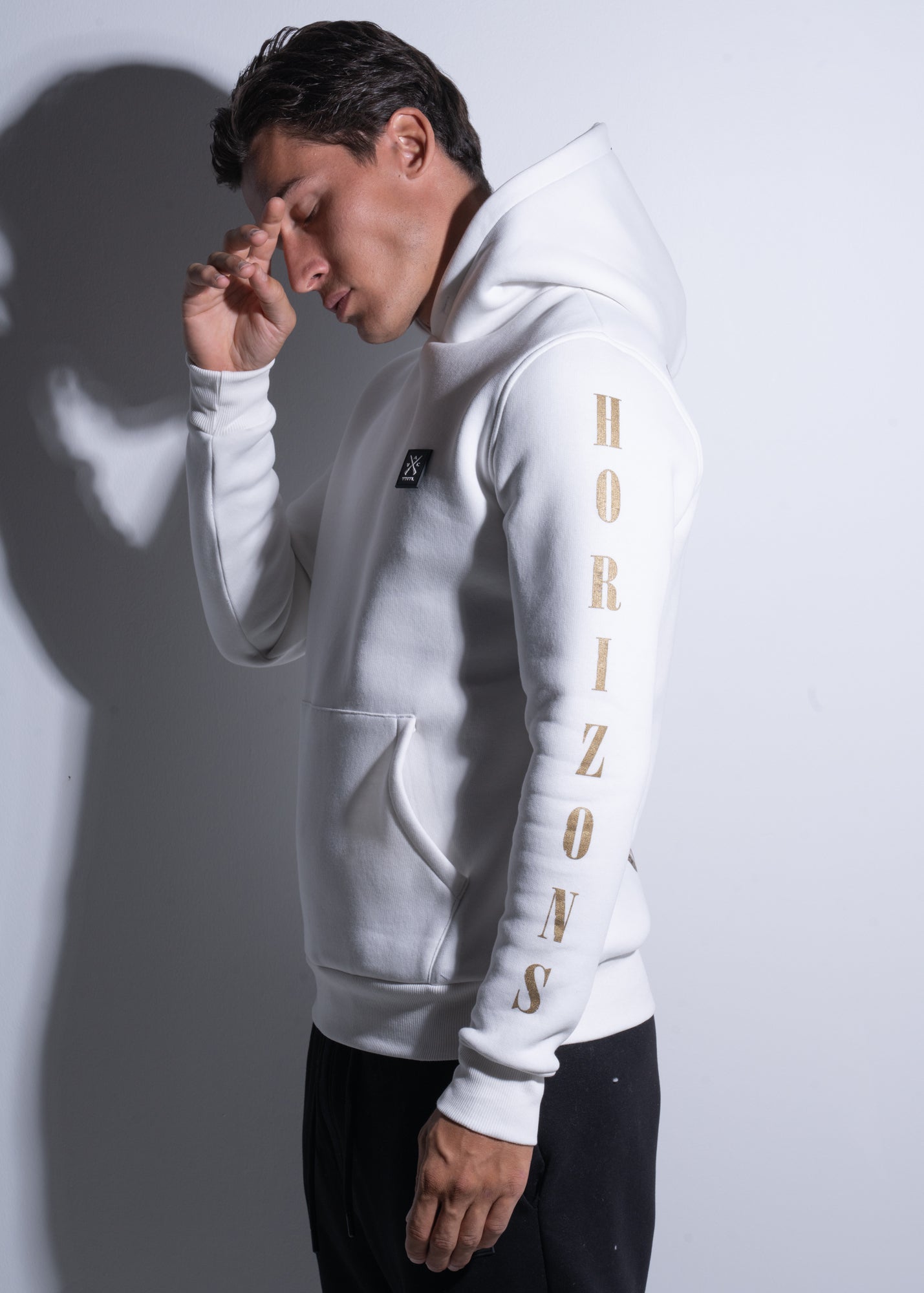 Vinyl φουτερ λευκο με τυπωμα cotton regular fit - angel hoodie