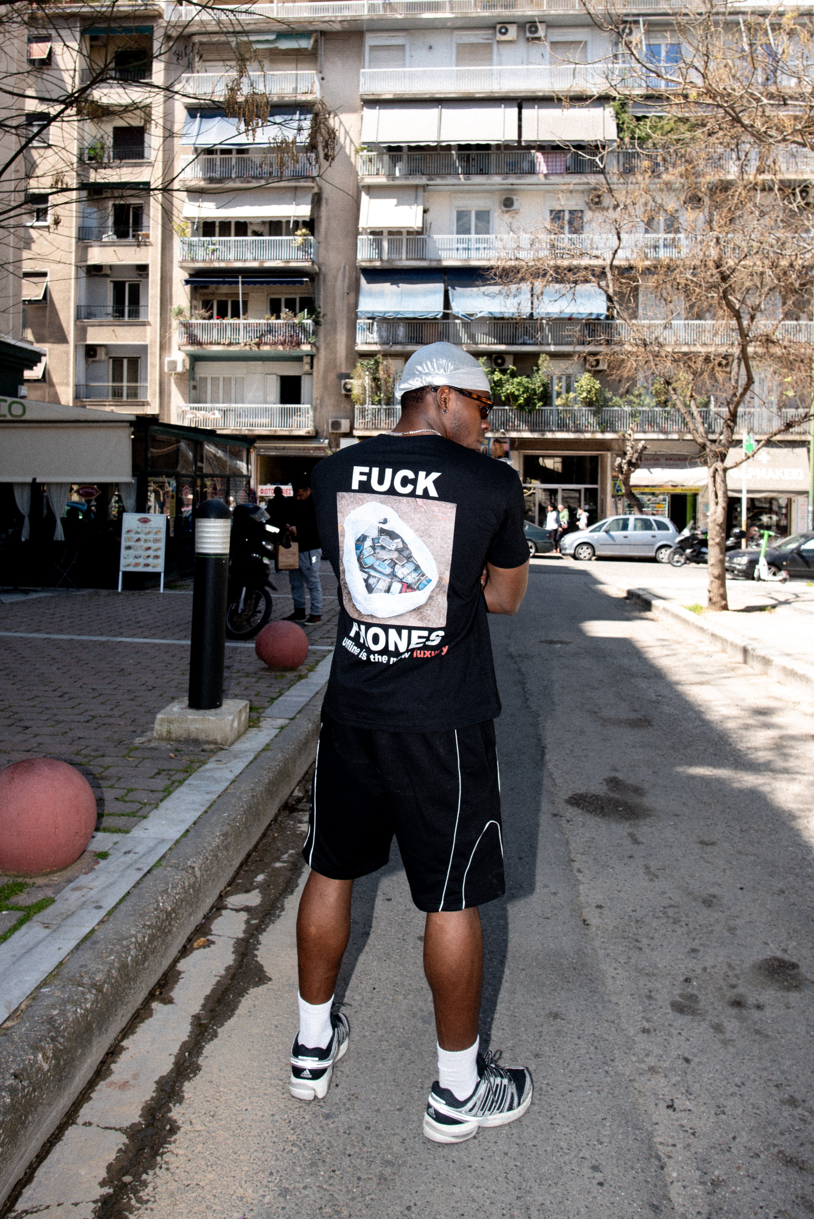 Vinyl T-shirt with white print cotton regular fit - golden aura t-shirt - limited edition