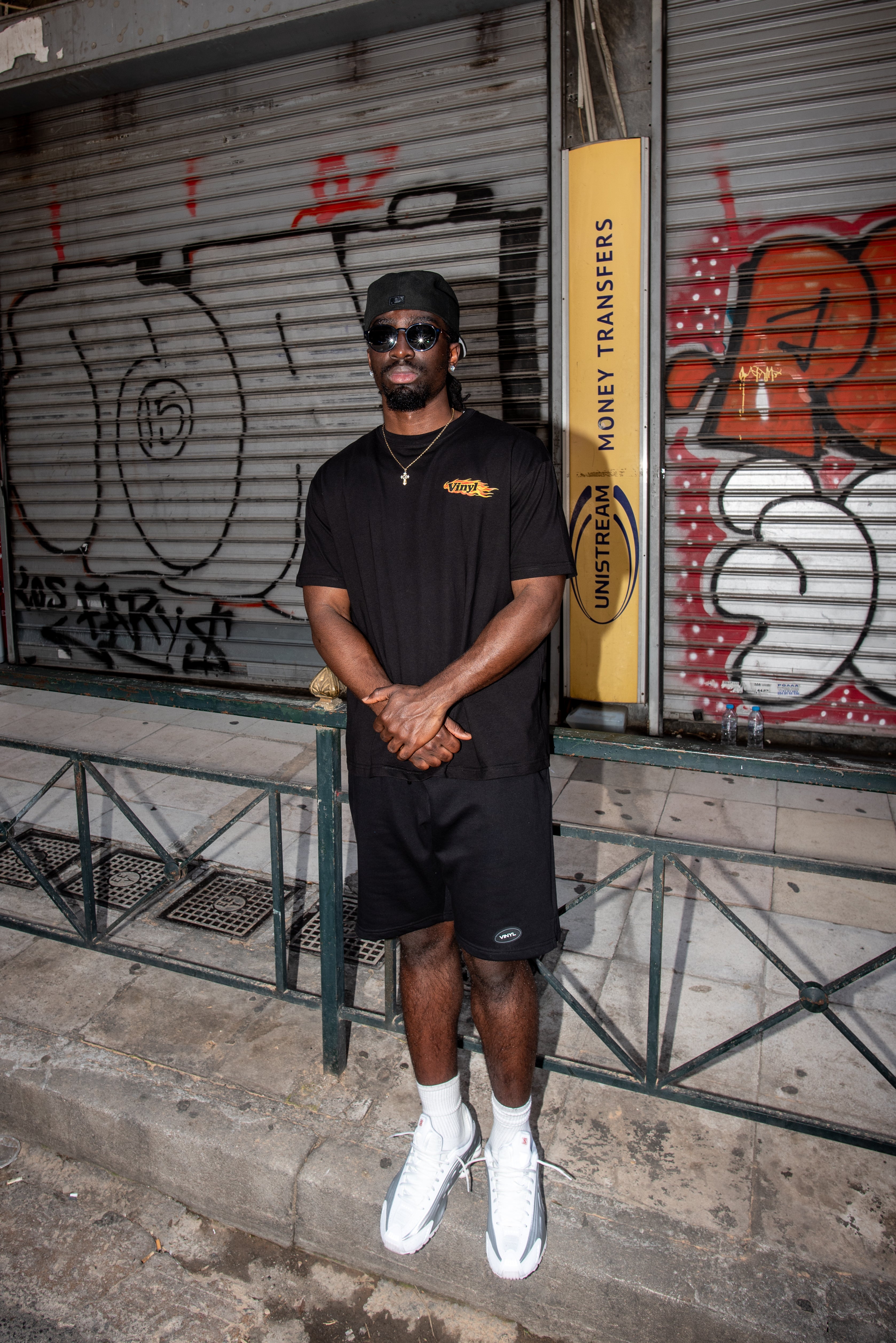 Vinyl T-shirt with white print cotton regular fit - golden aura t-shirt - limited edition