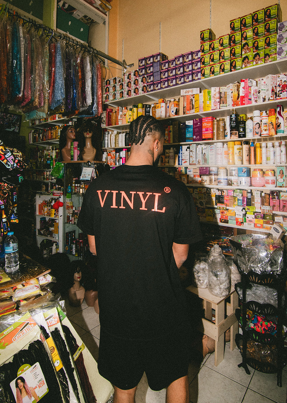 Vinyl μπλουζα με τυπωμα μαυρη cotton oversized - authentically you t-shirt