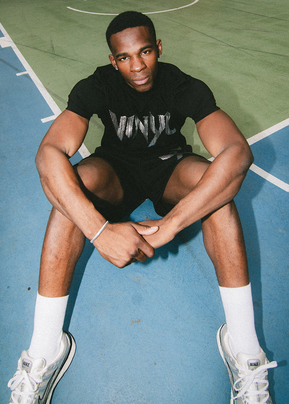 Vinyl μπλουζα με τυπωμα μαυρη cotton regular fit - dark echo t-shirt