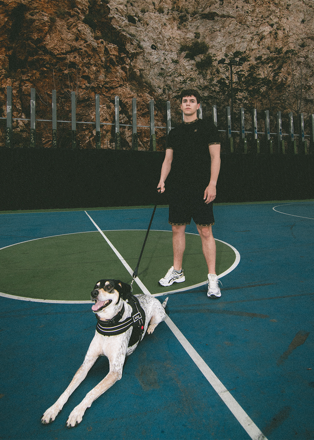 Vinyl μπλουζα με λαστιχο μαυρη cotton regular fit - linear ends tee