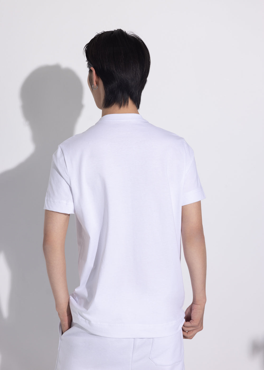 Vinyl μπλουζα με κέντημα λευκη cotton regular fit - needlecraft logo tee