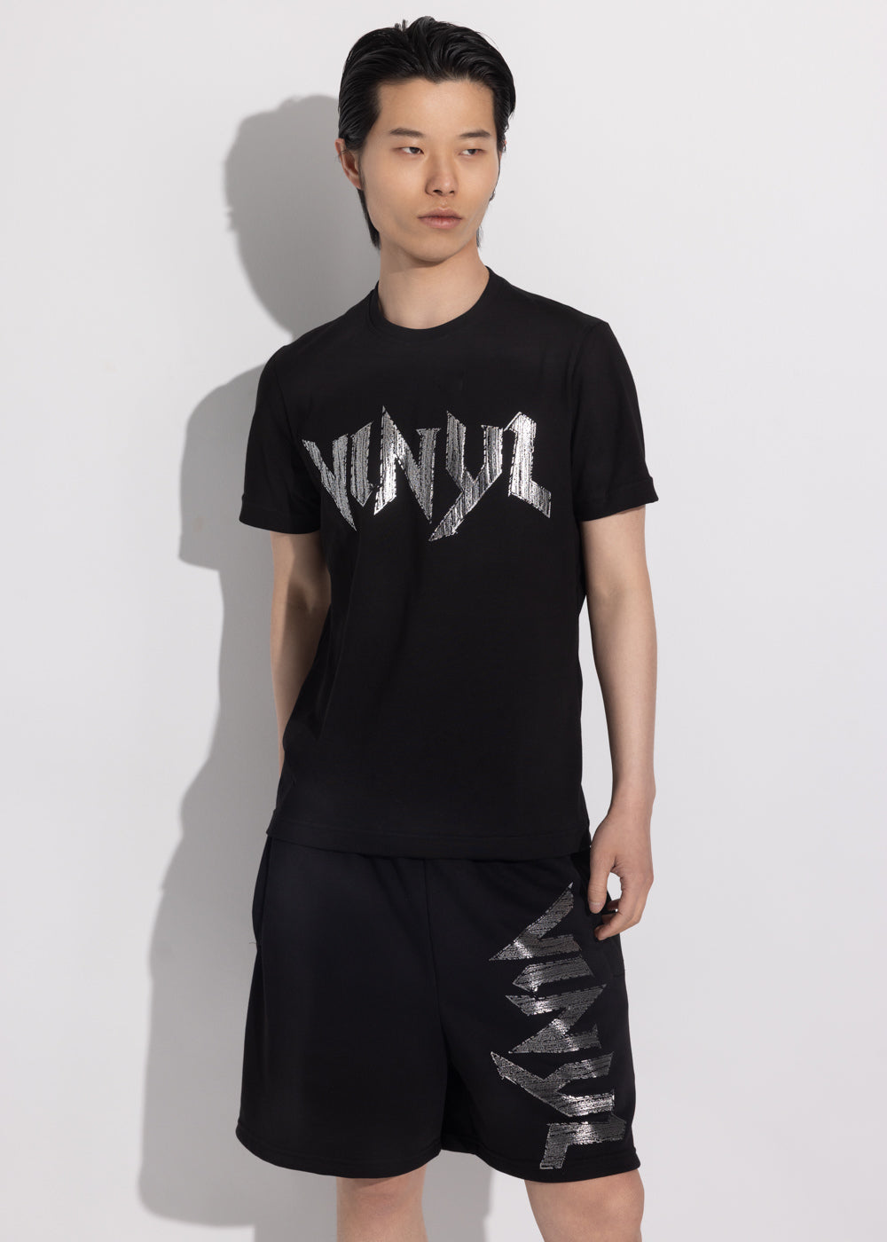 Vinyl μπλουζα με τυπωμα μαυρη cotton regular fit - dark echo t-shirt