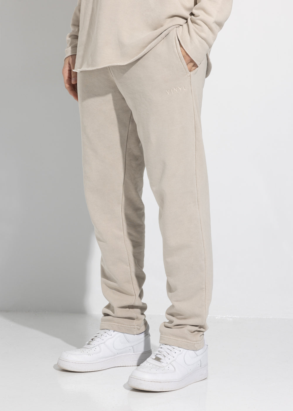 Vinyl φορμα μπεζ cotton χωρις χνουδι loose fit - premium washed sweatpant