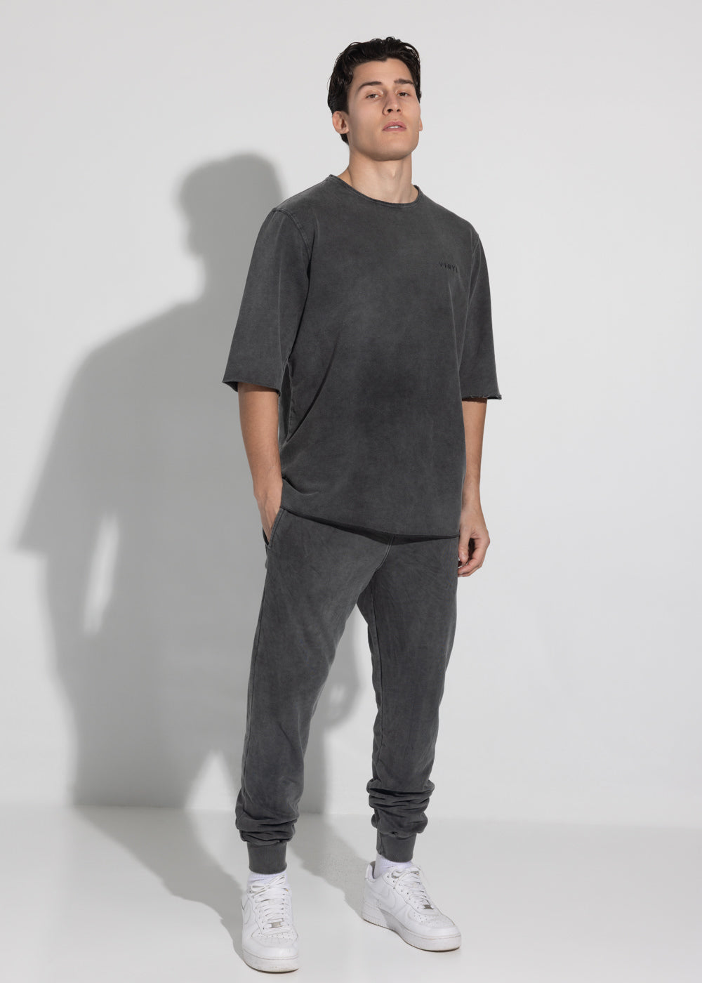 Vinyl φορμα μαυρη cotton χωρις χνουδι loose fit - premium washed jogger