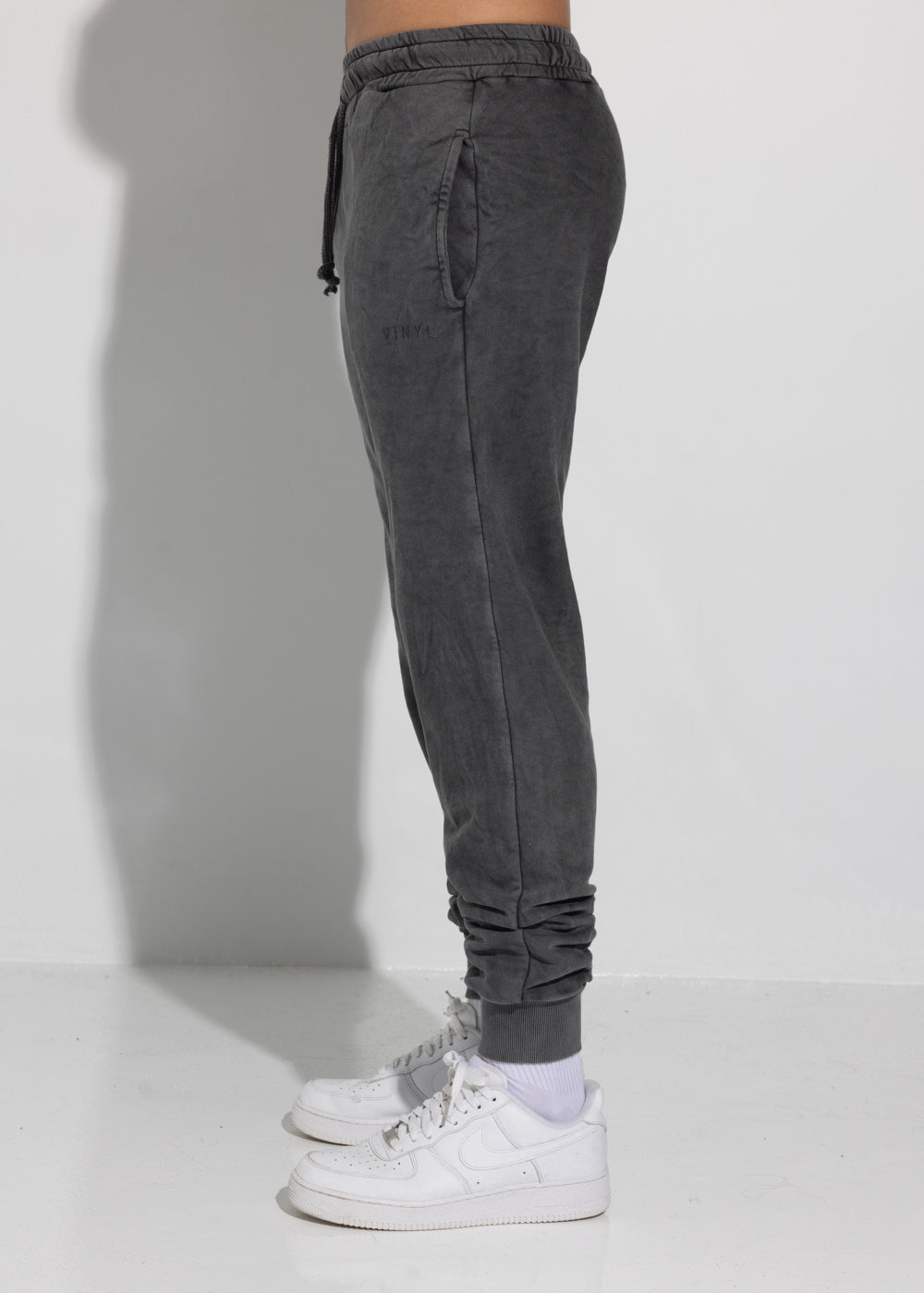 Vinyl φορμα μαυρη cotton χωρις χνουδι loose fit - premium washed jogger