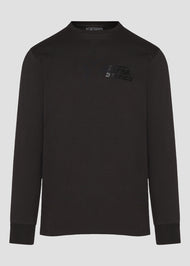 Vinyl μπλουζα μαυρη με τυπωμα cotton regular fit - urban flow tee