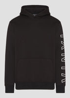 Vinyl φουτερ μαυρο με τυπωμα cotton regular fit - iconic sleeve hoodie