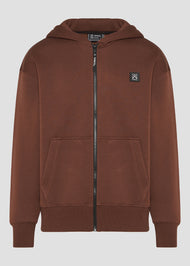 Vinyl ζακετα καφε με ριπ τελειωμα cotton oversized - off duty zip hoodie
