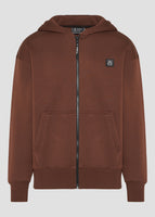 Vinyl ζακετα καφε με ριπ τελειωμα cotton oversized - off duty zip hoodie