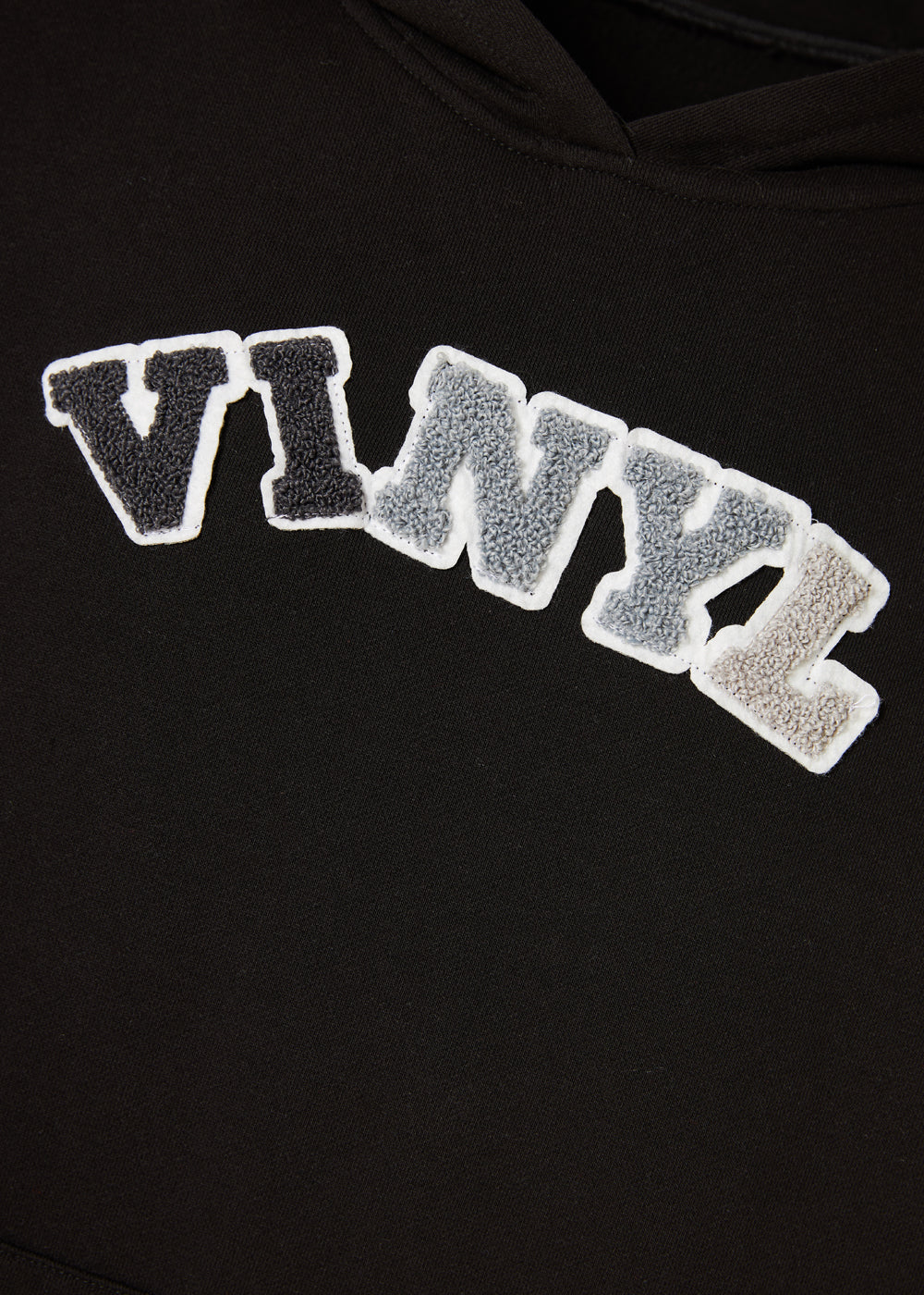 Vinyl φουτερ μαυρο με patch cotton regular fit - puff logo hoodie