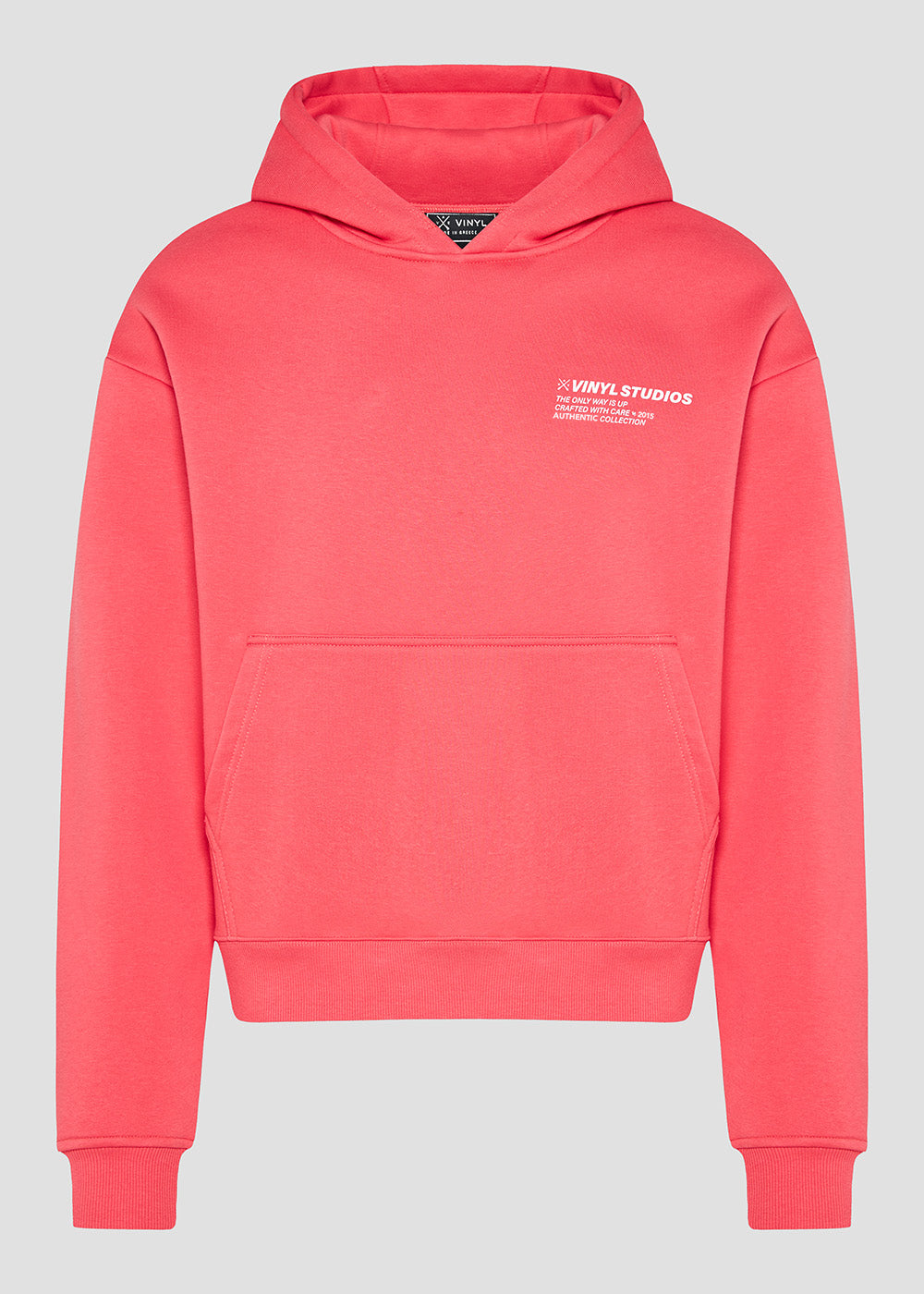 Vinyl φουτερ ροζ με τυπωμα cotton oversized - studios v legacy hoodie