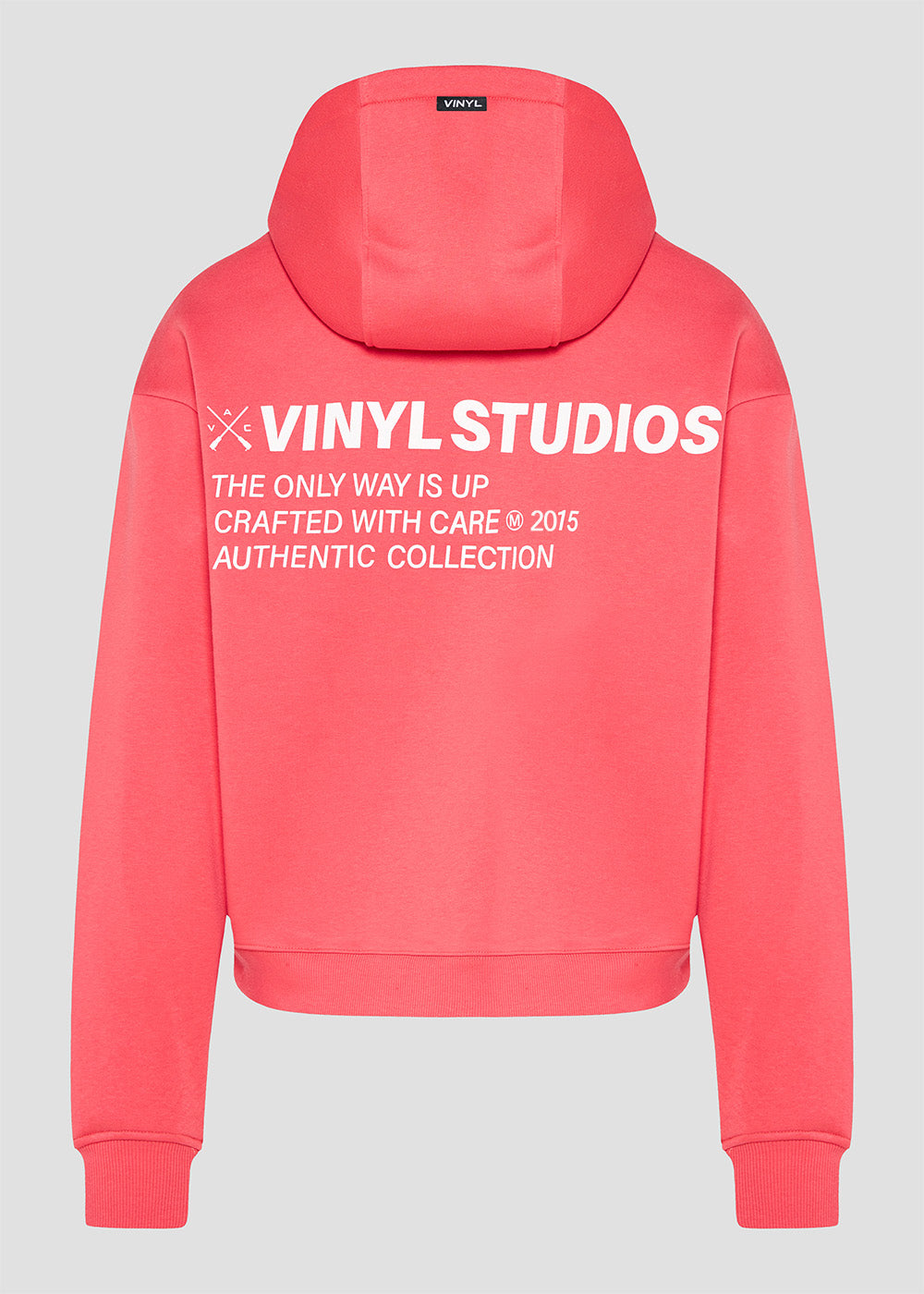 Vinyl φουτερ ροζ με τυπωμα cotton oversized - studios v legacy hoodie