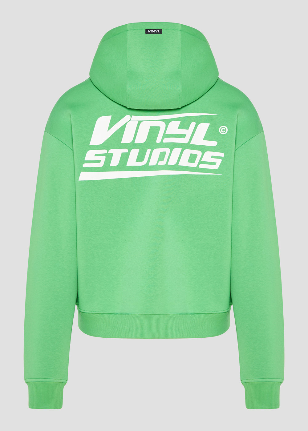 Vinyl φουτερ πρασινο με τυπωμα cotton oversized - studios v beat hoodie