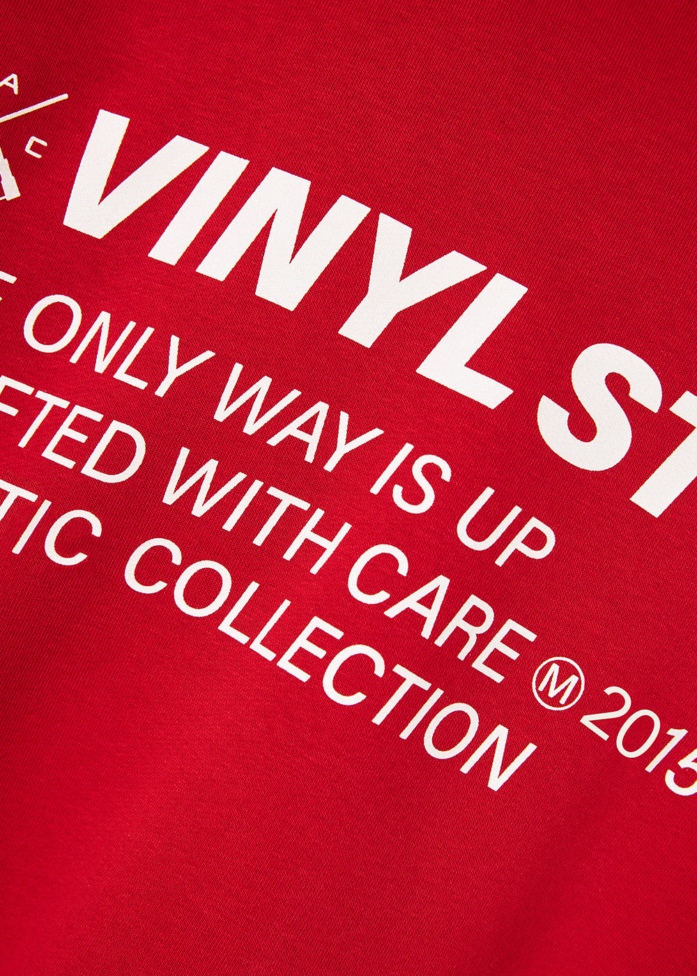 Vinyl φουτερ κοκκινο με τυπωμα cotton oversized - studios v legacy hoodie
