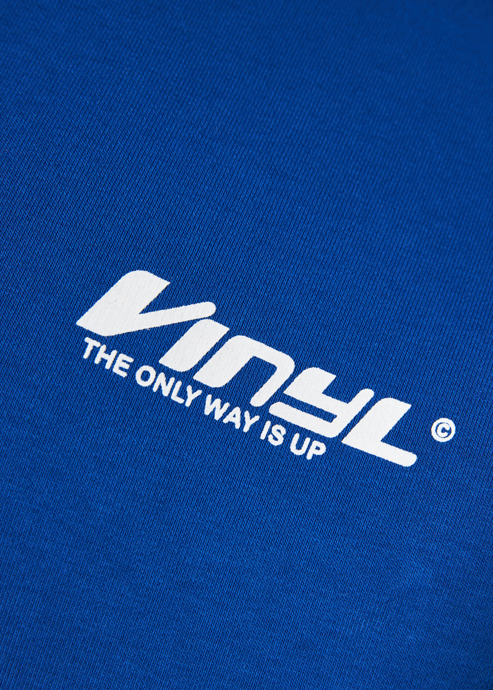 Vinyl φουτερ μπλε με τυπωμα cotton oversized - studios v beat hoodie