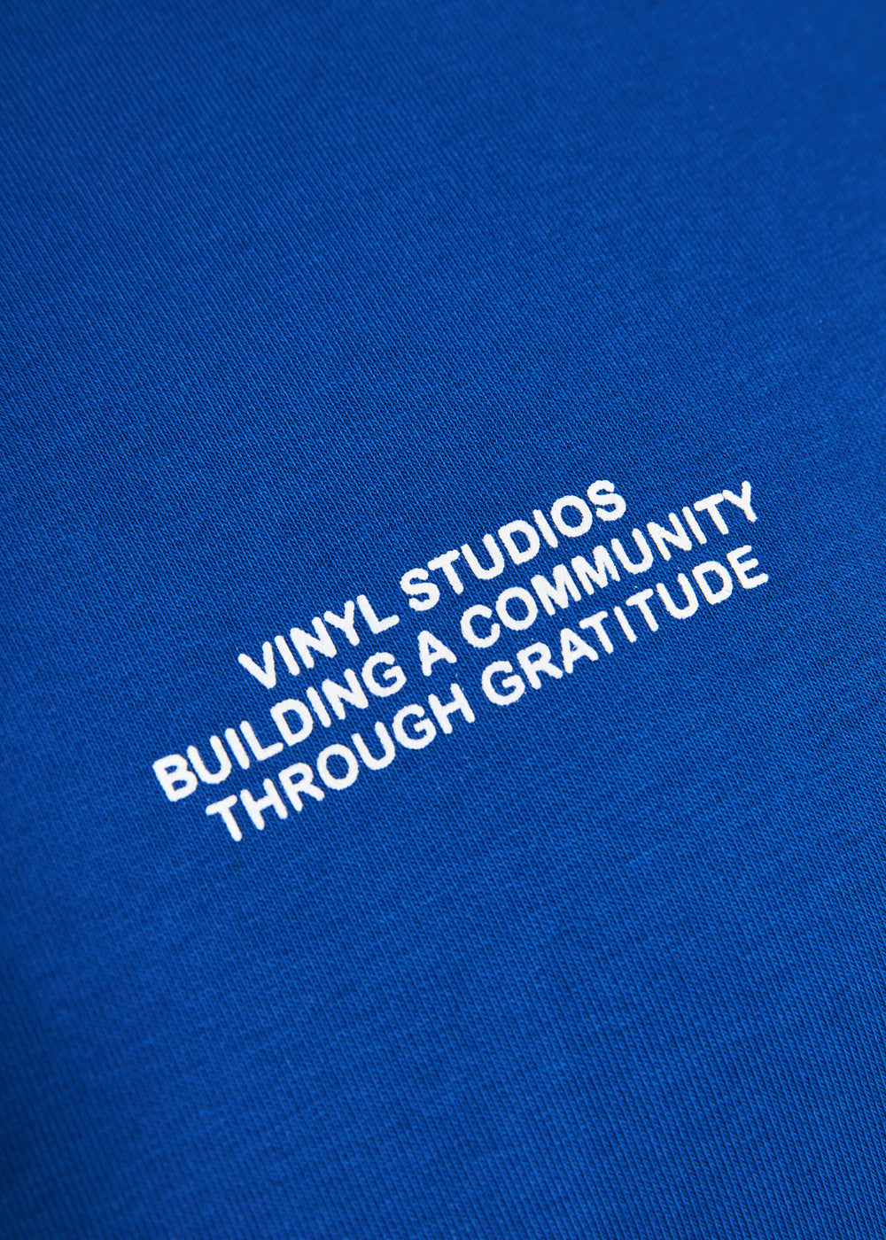 Vinyl φουτερ μπλε με τυπωμα cotton oversized - studios v beat hoodie