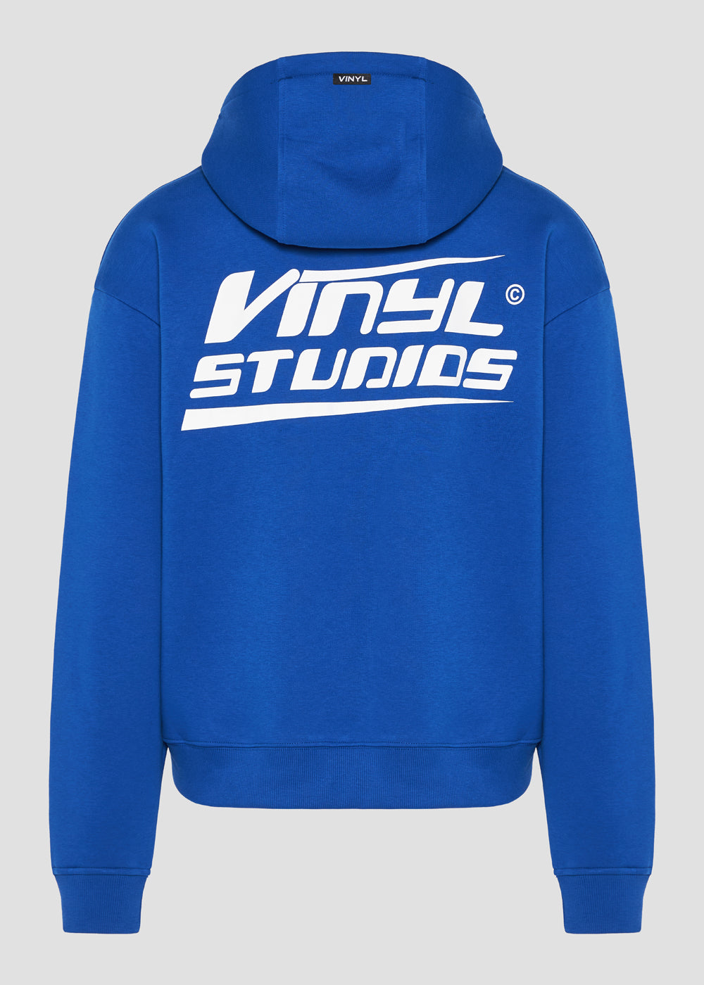 Vinyl φουτερ μπλε με τυπωμα cotton oversized - studios v beat hoodie