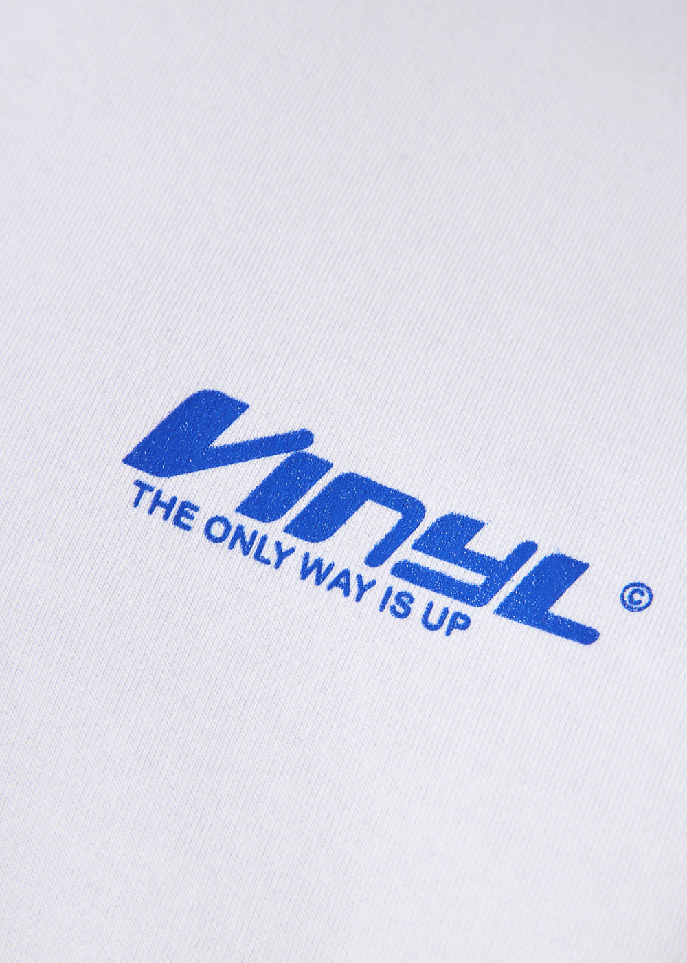 Vinyl φουτερ λευκο με τυπωμα cotton oversized - studios v beat hoodie