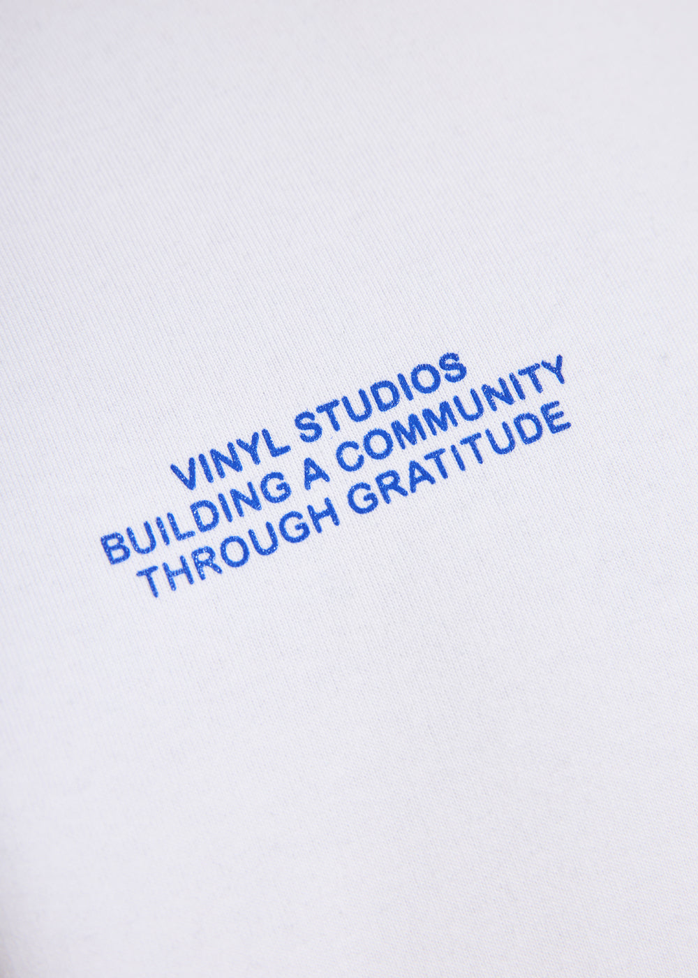 Vinyl φουτερ λευκο με τυπωμα cotton oversized - studios v beat hoodie