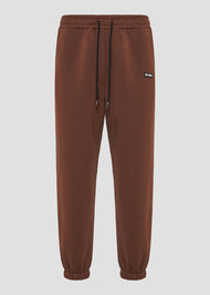 Vinyl φορμα παντελονι καφε cotton relaxed fit - emblem sweatpants