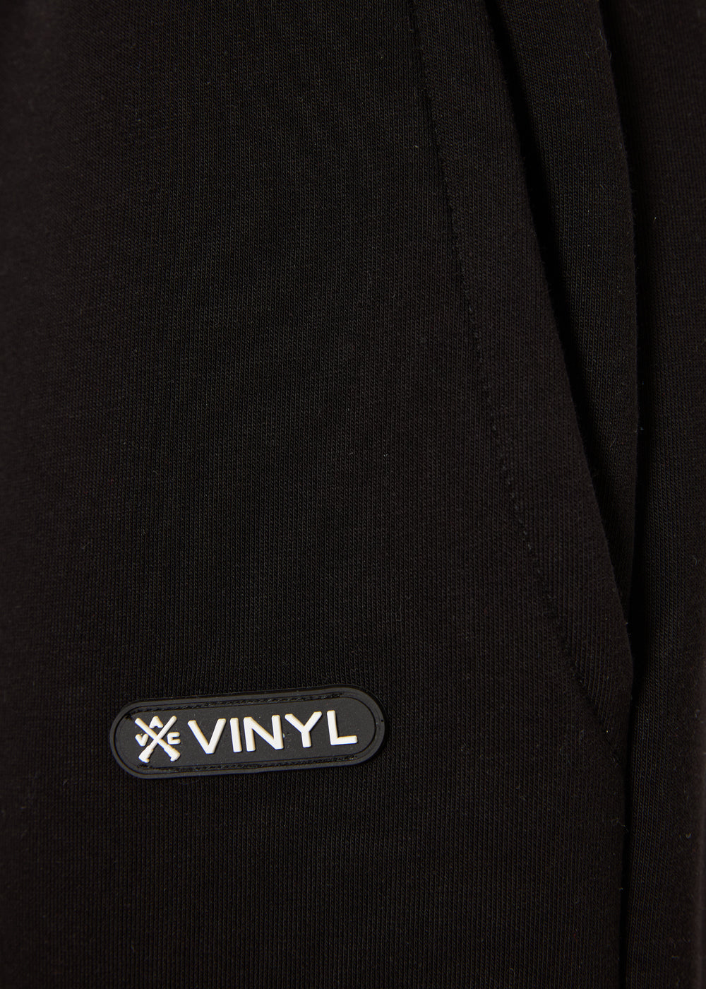 Vinyl φορμα παντελονι μαυρο cotton relaxed fit - emblem sweatpants