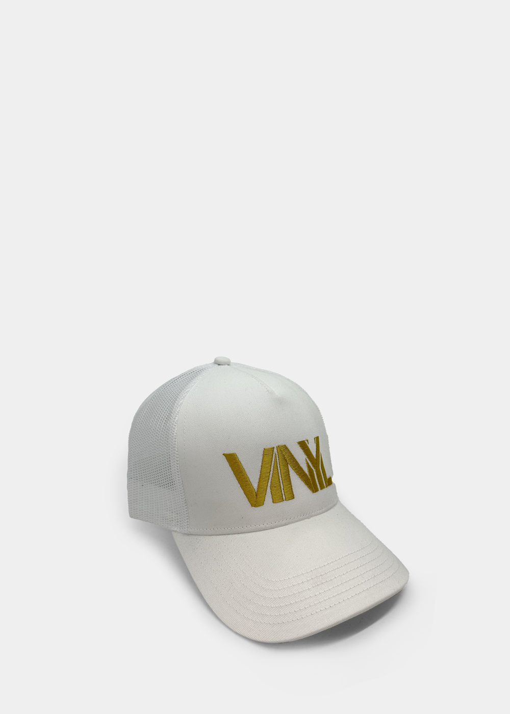 Vinyl καπελο λευκο με χρυσο κεντημα - gold logo baseball cap