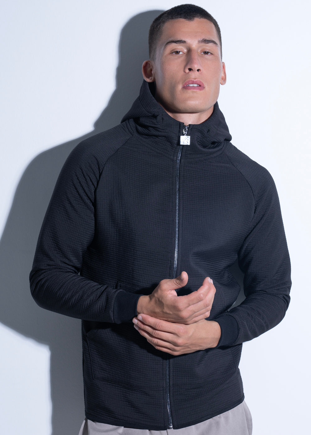 Vinyl ζακετα μαυρη polyester regular fit ανδρικη