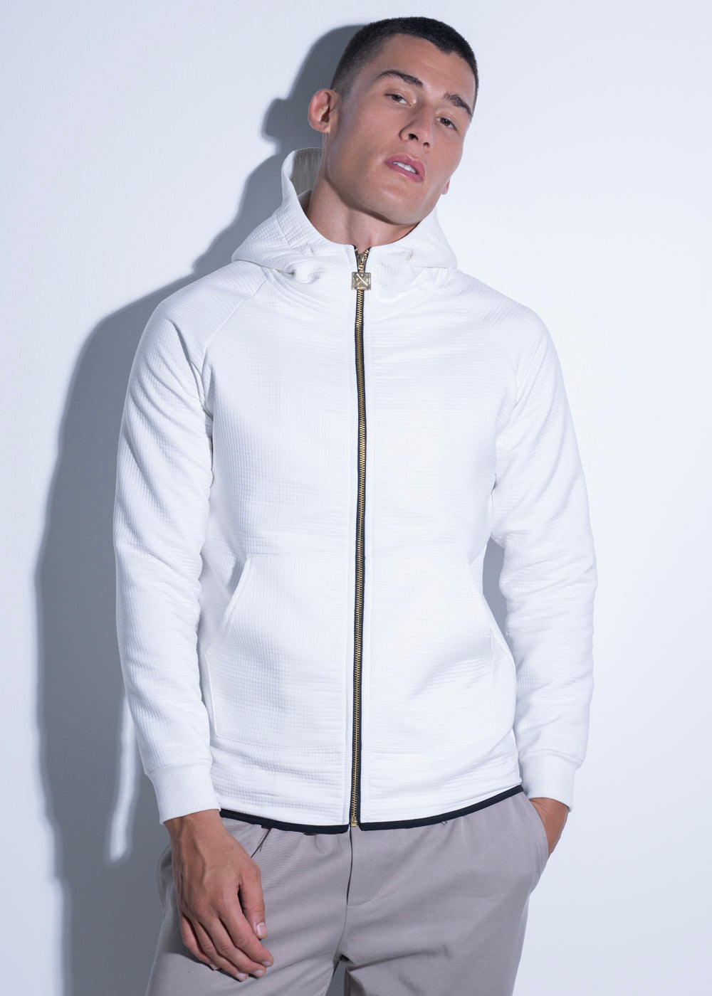 Vinyl ζακετα λευκη polyester regular fit ανδρικη