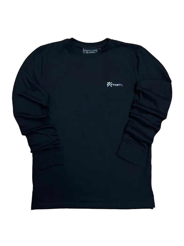 Vinyl μπλουζα μαυρη cotton regular fit ανδρικη