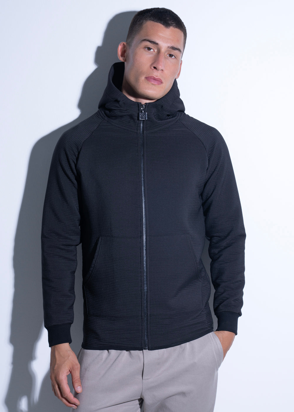 Vinyl ζακετα μαυρη polyester regular fit ανδρικη