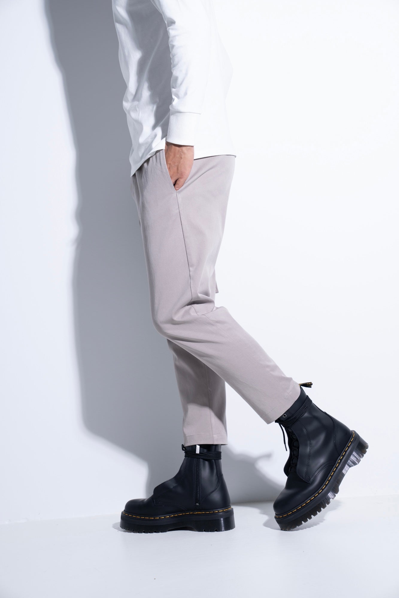 Vinyl παντελονι cargo γκρι cotton regular fit ανδρικο