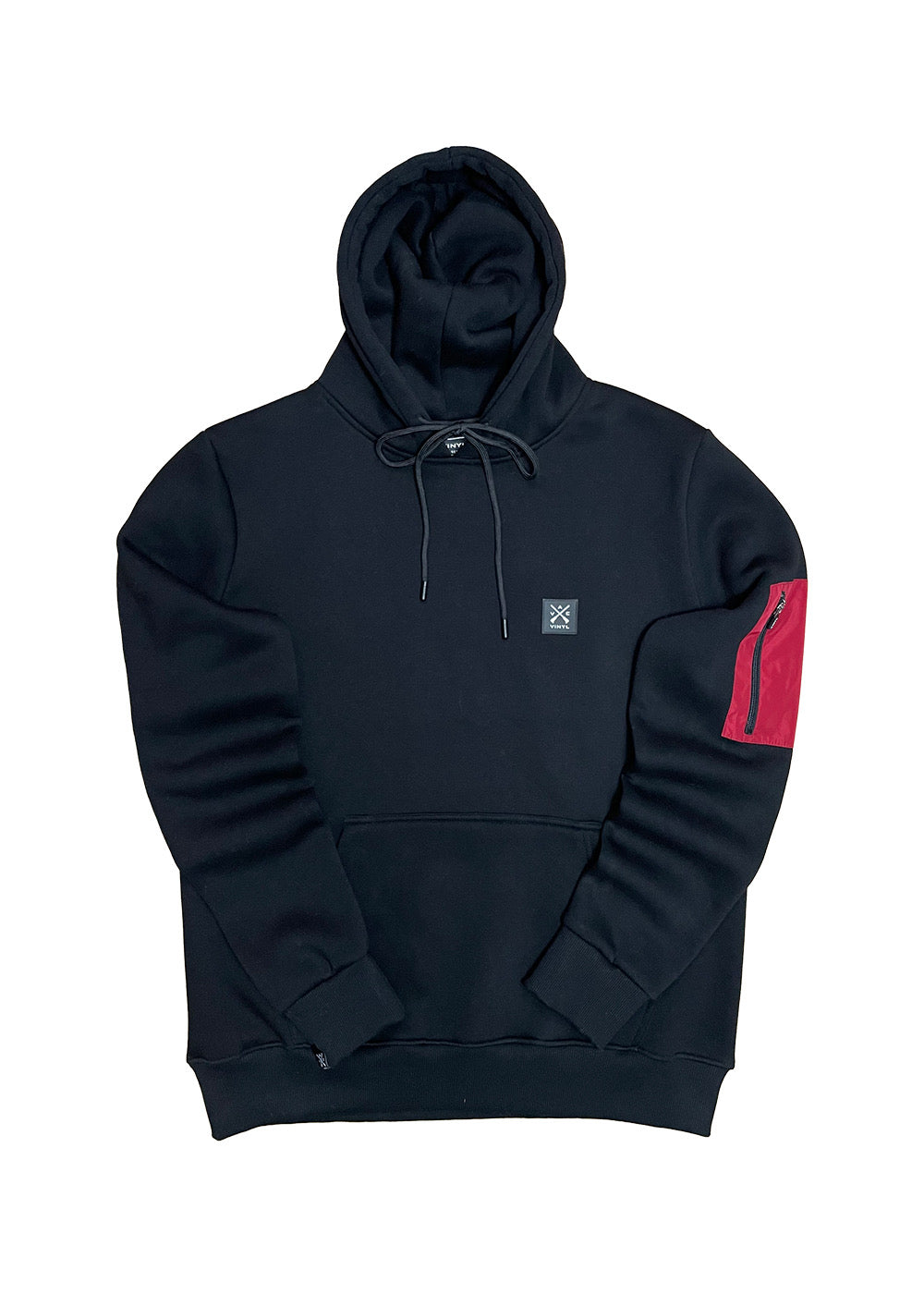 Vinyl φουτερ μαυρο cotton regular fit ανδρικο