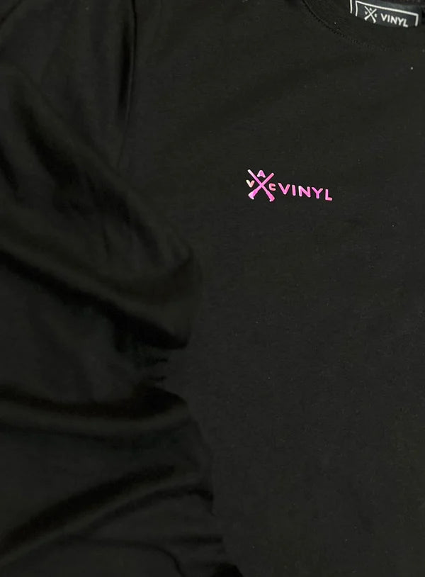 Vinyl μπλουζα μαυρη cotton regular fit ανδρικη