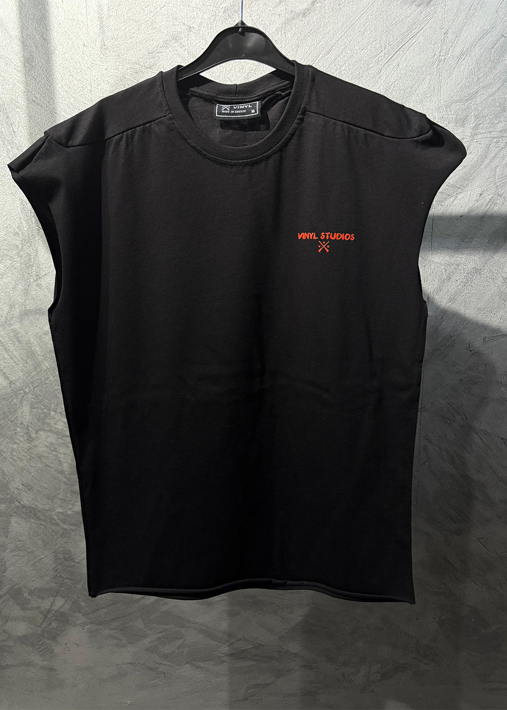 Vinyl μπλουζα αμανικη με λογοτυπο μαυρη cotton oversized - vinyl sleeveless tee monte carlo
