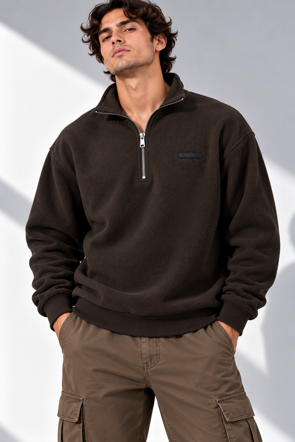 Essential Half-Zip Fleece brown