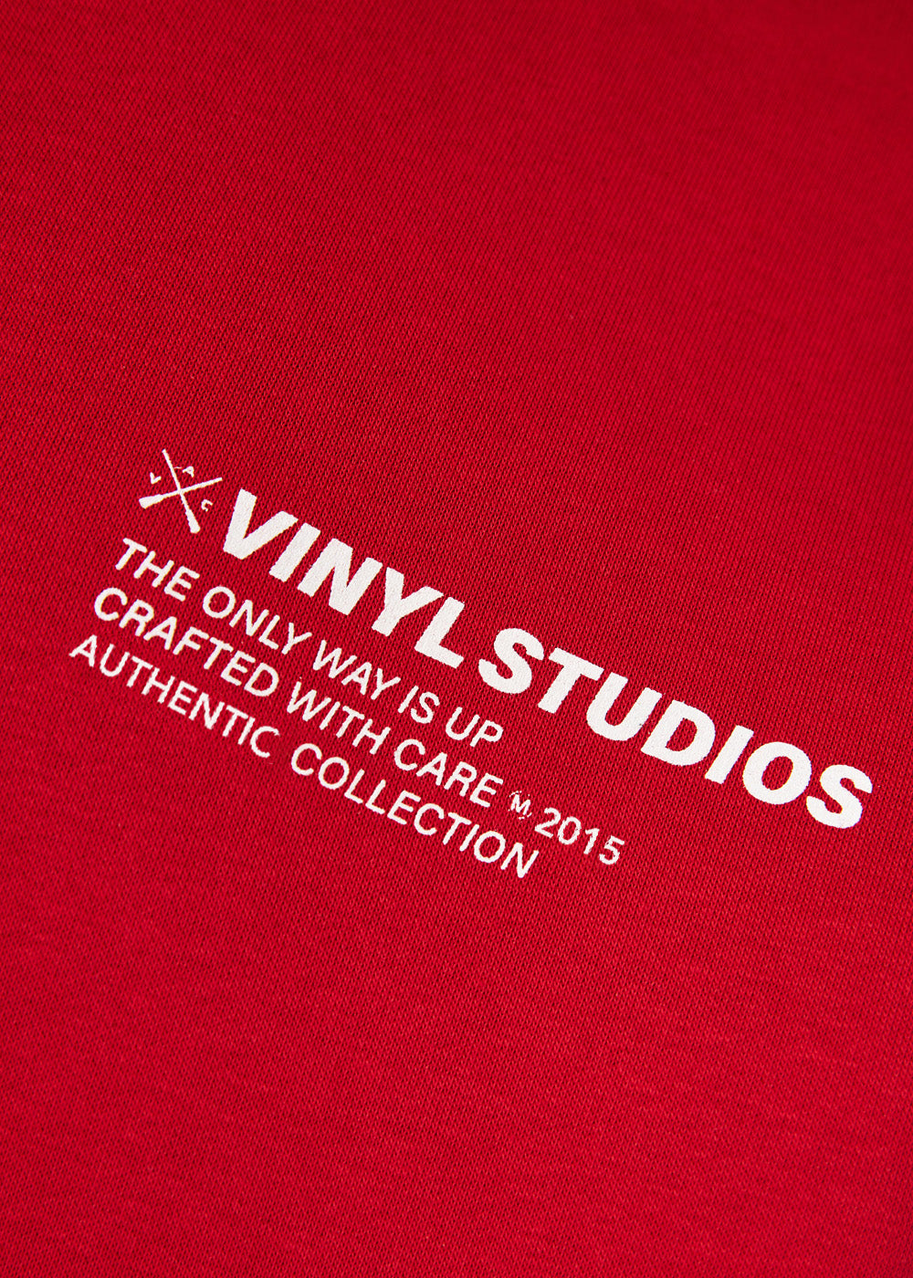 Vinyl φουτερ κοκκινο με τυπωμα cotton oversized - studios v legacy hoodie