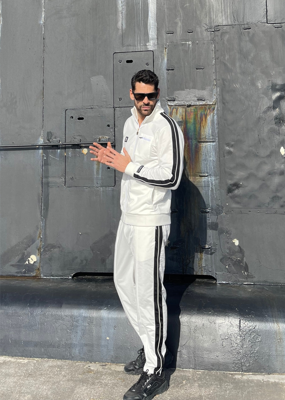 Vinyl ζακετα λευκη polyester regular fit ανδρικη