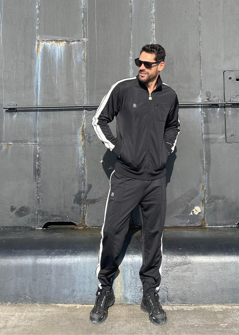 Vinyl ζακετα μαυρη polyester regular fit ανδρικη