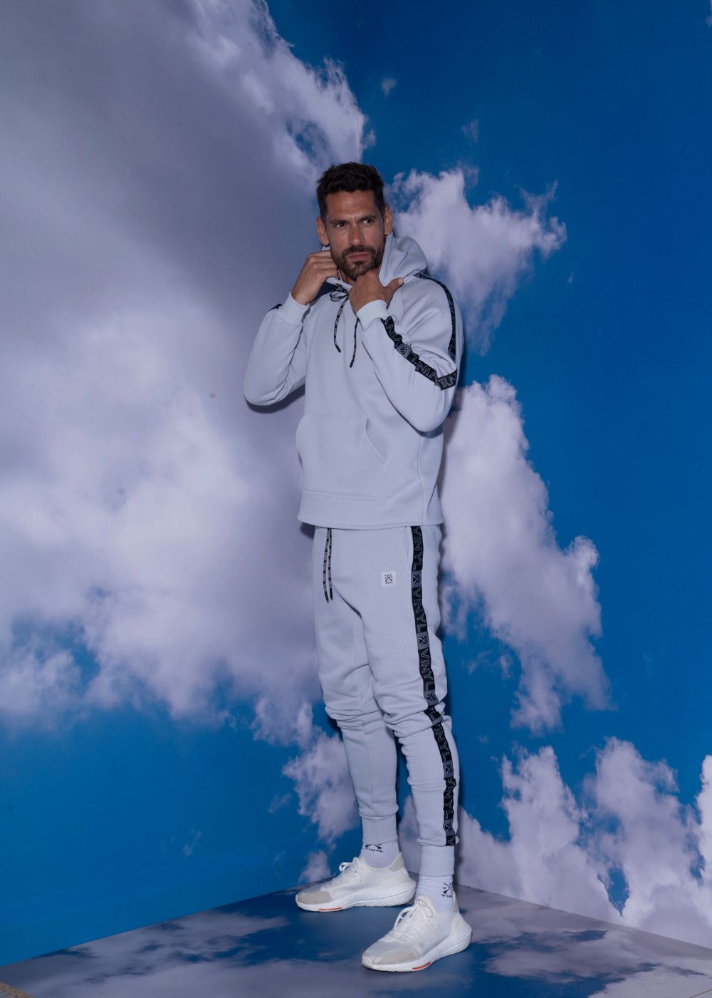 Vinyl φουτερ γκρι με τρεσα cotton regular fit ανδρικο